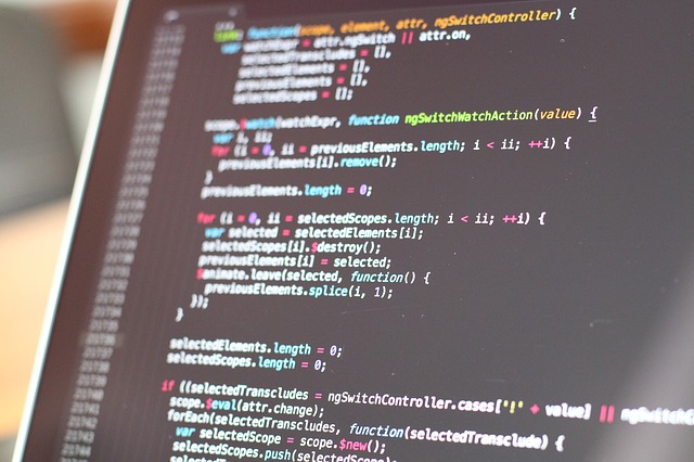 code on comuter screen