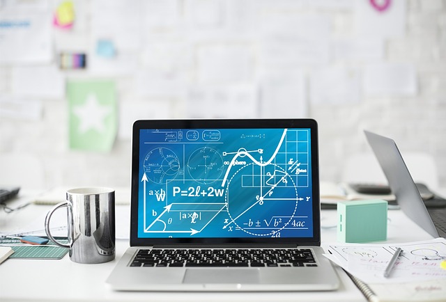 computer screen with mathematics on it