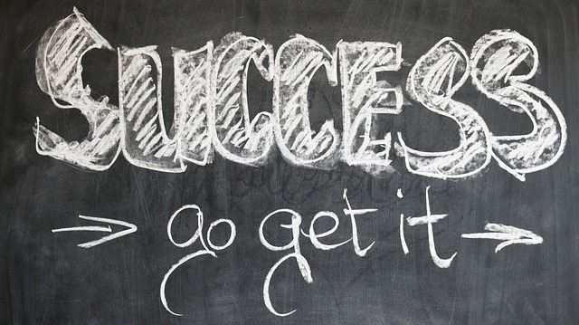 lwritten with chalk, success, go get it